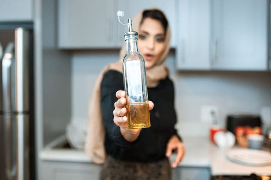 Large bottles of cooking oil